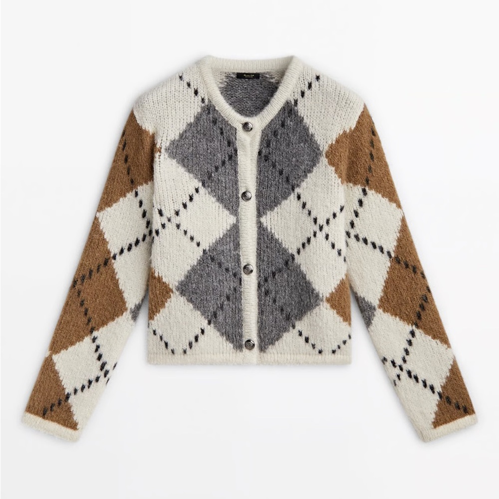 MASSIMO DUTTI 
Diamond Knit Cardigan